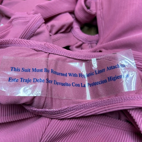 Shade & Shore Plunge Ring Detail One Piece Swimsuit - Mauve XS - Picture 6 of 7